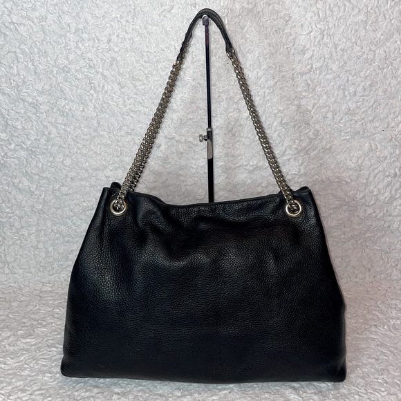 Gucci Interlocking G Soho Chain Large Shoulder Bag Purse Black Rare all Leather - Picture 9 of 17